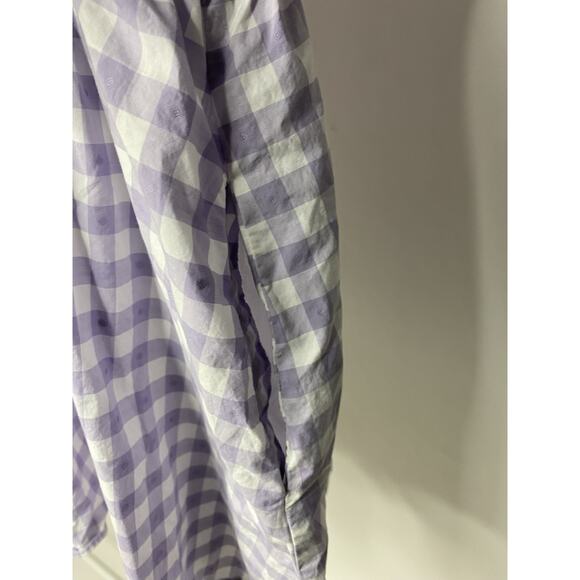 Hill House The Adeline Gingham Purple Cottagecore Mini Dress Women's Small Plaid - Picture 3 of 6